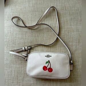 NWOT Coach White Crossbody Bag with Cherry Design